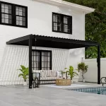 16x10 Evanston Wall Mounted Louvered Pergola