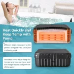 Inflatable Hot Tub, 240 Gal Large Square Portable Blow Up Hot Tub, 4-6 Person Leak-Proof PVC Outdoor Spa with 120 Air Jets, Heater Pump and Insulated Cover, 73x25 Inch - Image 9