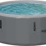 85" Drop-Stitch Inflatable Hot Tub, 6-8 Person XL Outdoor Spa with Energy-Saving Thermal Cover, 180 Bubble Jets & 104°F Rapid Heating, Rigid Portable Massage Tub